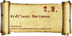 Krénusz Marianna névjegykártya